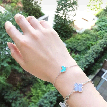 [vivabelle]BUTTERFLY TÜRKIS SCHMETTERLINGSARMBAND SILBER
