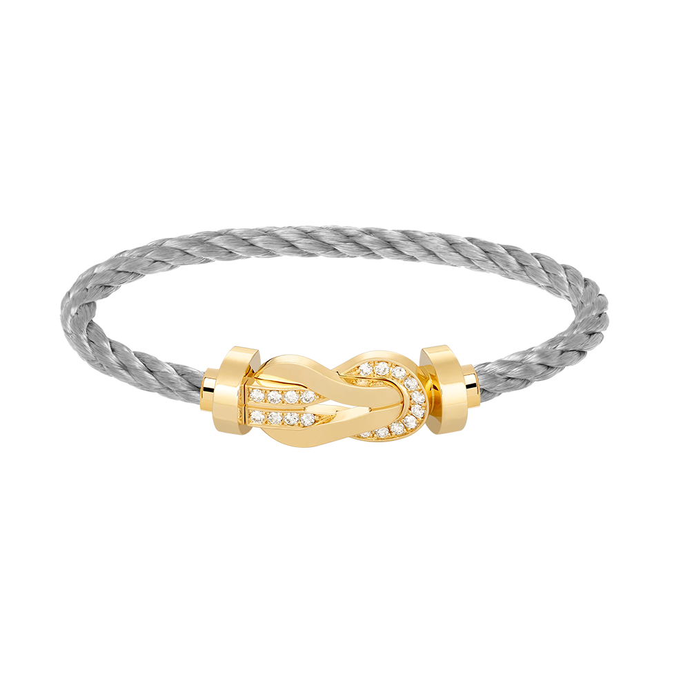 [vivabelle]CHANCE LARGE 8 FIGURE BUCKLE HALF DIAMOND BRACELET GOLD