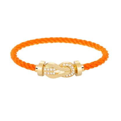 [vivabelle]CHANCE LARGE 8 FIGURE BUCKLE HALF DIAMOND BRACELET GOLD