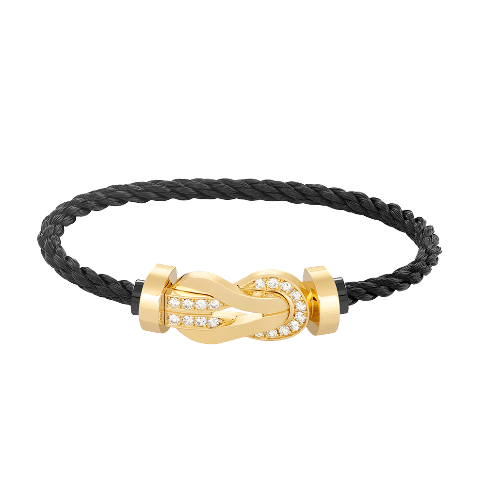 [vivabelle]CHANCE LARGE 8 FIGURE BUCKLE HALF DIAMOND BRACELET GOLD