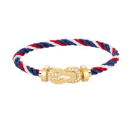 [vivabelle]CHANCE LARGE 8 FIGURE BUCKLE HALF DIAMOND BRACELET GOLD