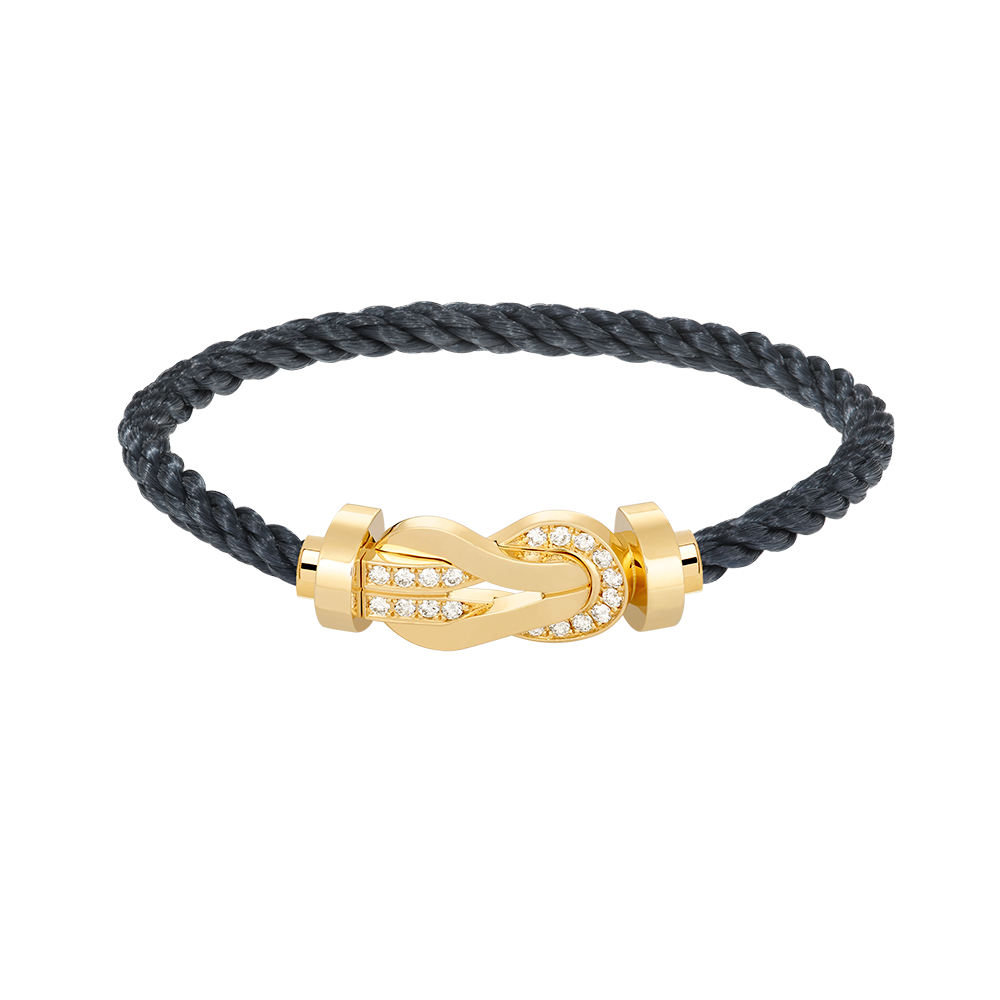 [vivabelle]CHANCE LARGE 8 FIGURE BUCKLE HALF DIAMOND BRACELET GOLD