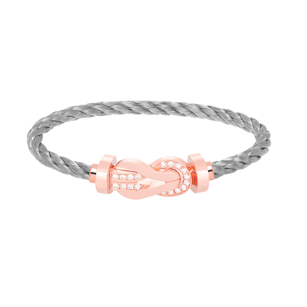 [vivabelle]CHANCE LARGE 8 FIGURE BUCKLE HALF DIAMOND BRACELET ROSE GOLD