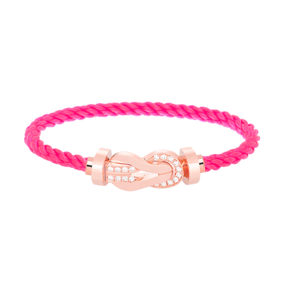 [vivabelle]CHANCE LARGE 8 FIGURE BUCKLE HALF DIAMOND BRACELET ROSE GOLD