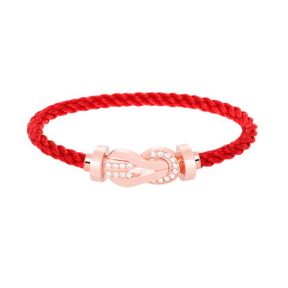 [vivabelle]CHANCE LARGE 8 FIGURE BUCKLE HALF DIAMOND BRACELET ROSE GOLD