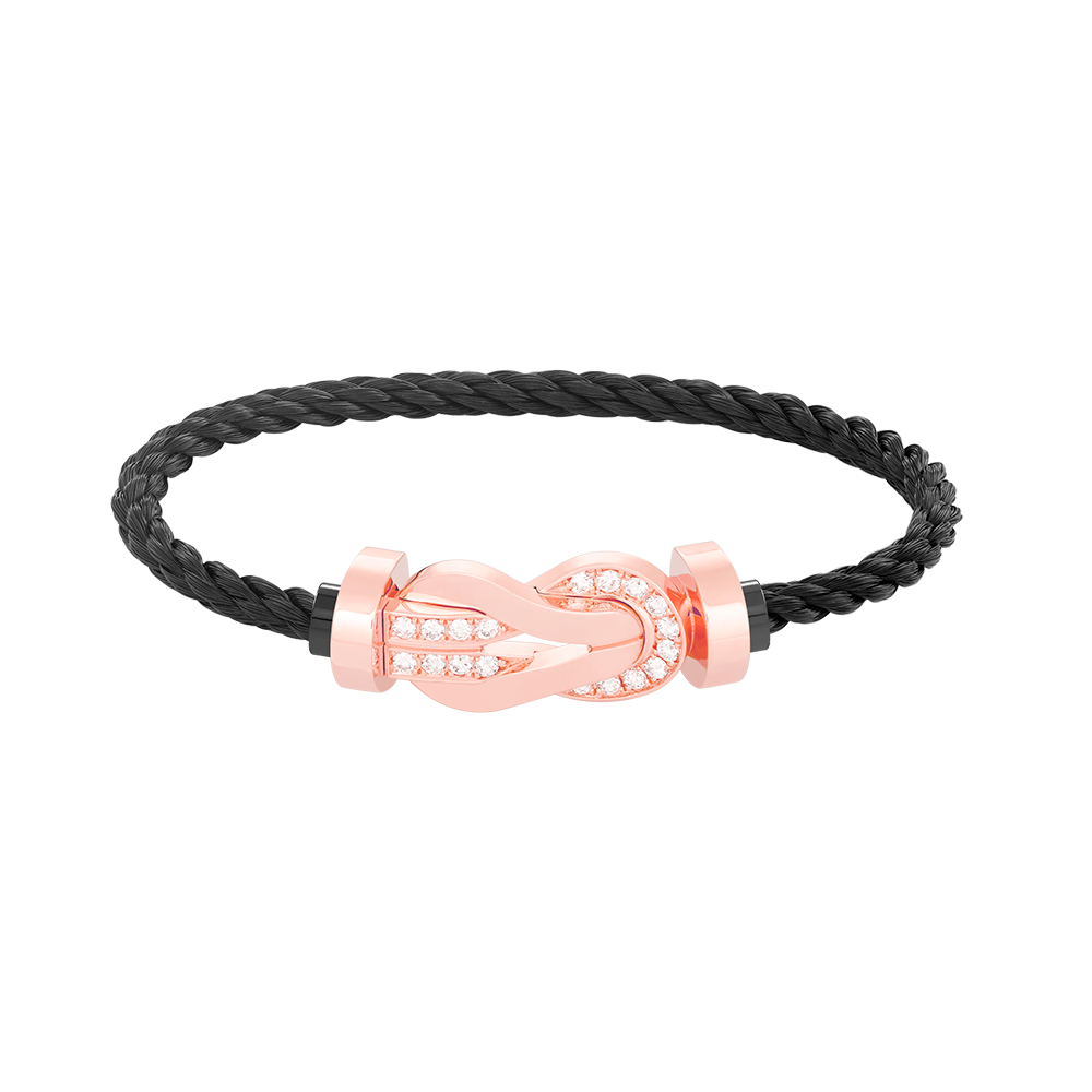 [vivabelle]CHANCE LARGE 8 FIGURE BUCKLE HALF DIAMOND BRACELET ROSE GOLD