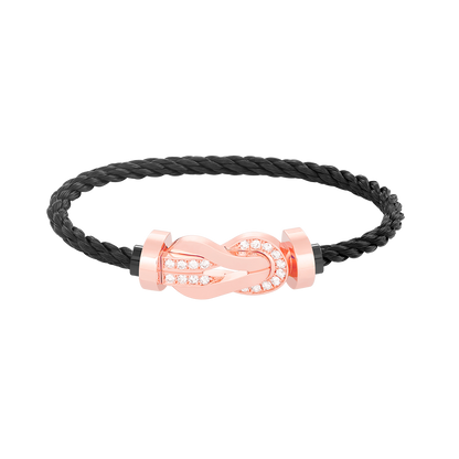[vivabelle]CHANCE LARGE 8 FIGURE BUCKLE HALF DIAMOND BRACELET ROSE GOLD
