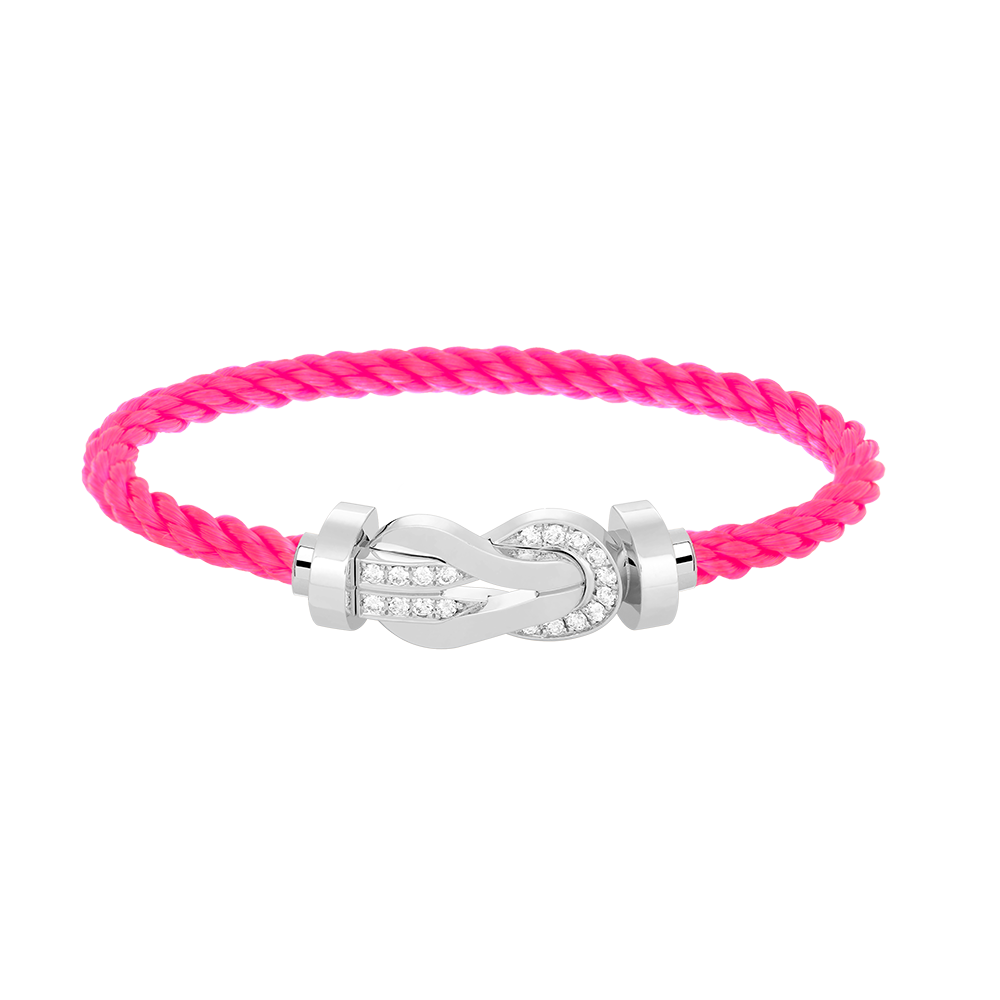 [vivabelle]CHANCE LARGE 8 FIGURE BUCKLE HALF DIAMOND BRACELET SILVER