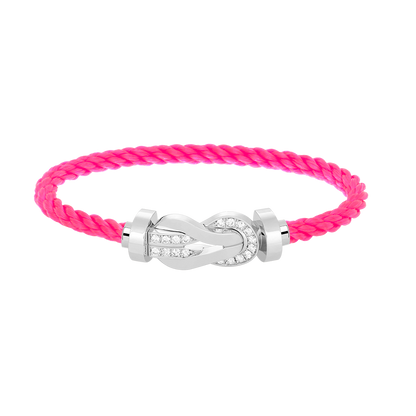 [vivabelle]CHANCE LARGE 8 FIGURE BUCKLE HALF DIAMOND BRACELET SILVER