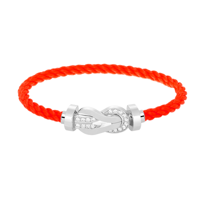 [vivabelle]CHANCE LARGE 8 FIGURE BUCKLE HALF DIAMOND BRACELET SILVER
