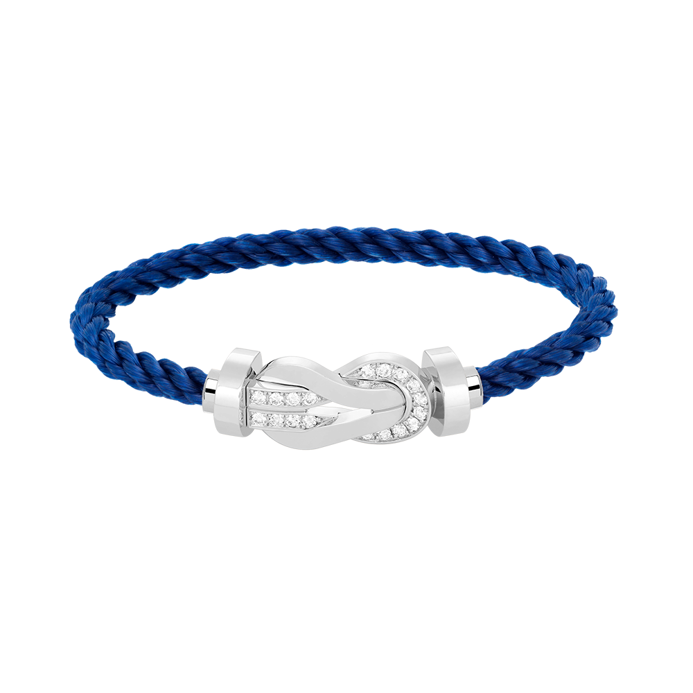 [vivabelle]CHANCE LARGE 8 FIGURE BUCKLE HALF DIAMOND BRACELET SILVER