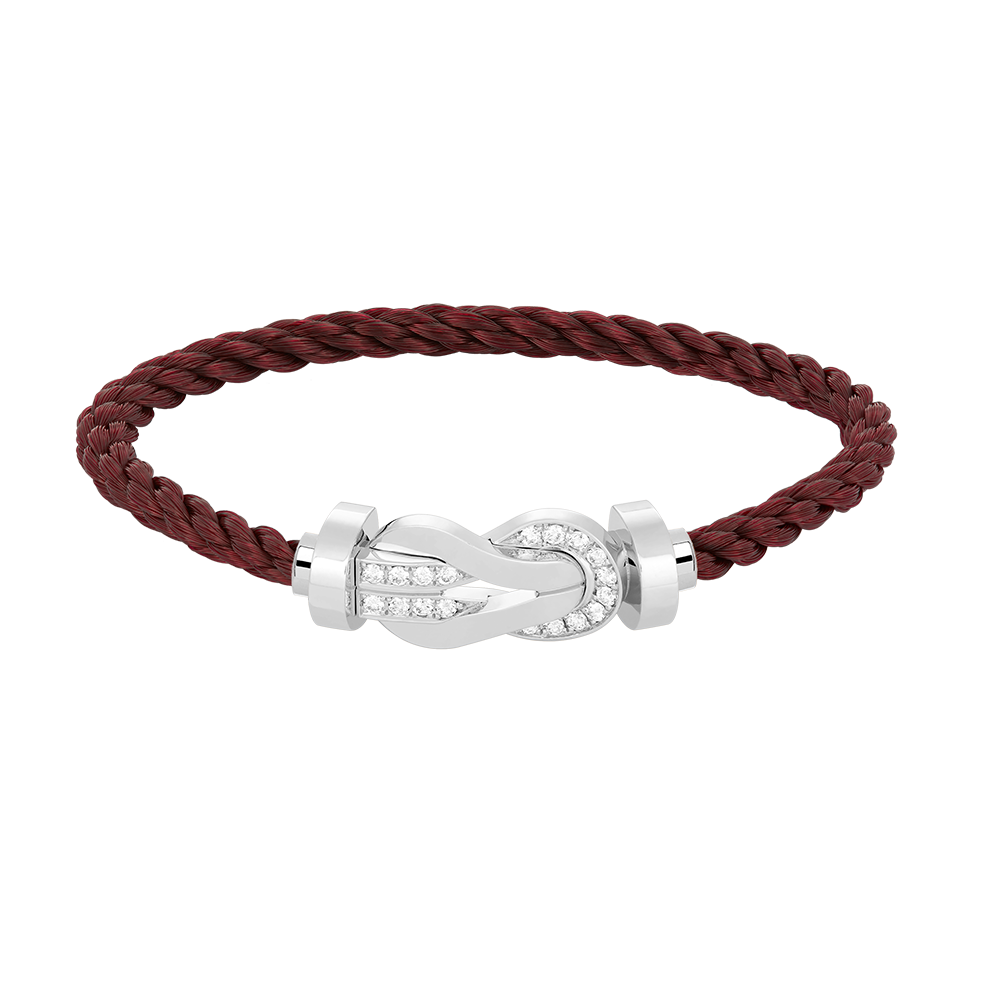 [vivabelle]CHANCE LARGE 8 FIGURE BUCKLE HALF DIAMOND BRACELET SILVER