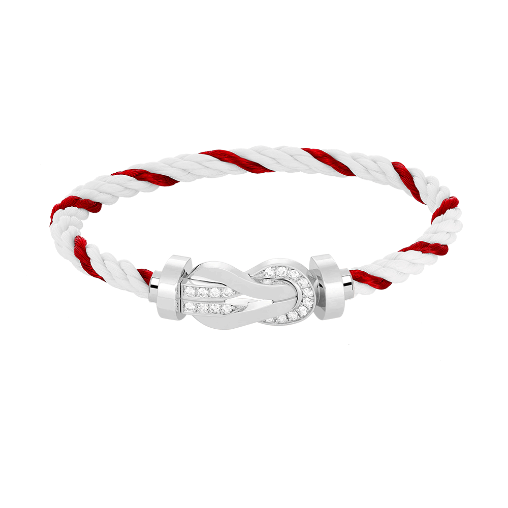 [vivabelle]CHANCE LARGE 8 FIGURE BUCKLE HALF DIAMOND BRACELET SILVER