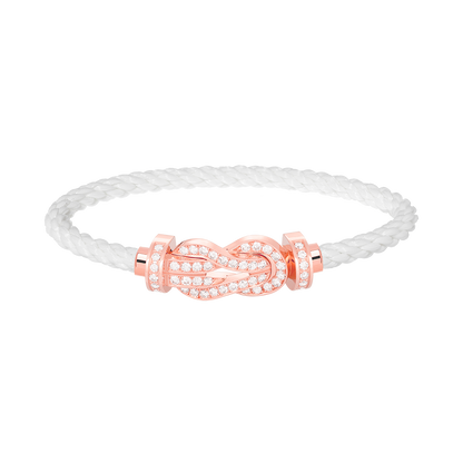 [vivabelle]CHANCE LARGE 8 FIGURE BUCKLE FULL DIAMOND BRACELET ROSE GOLD