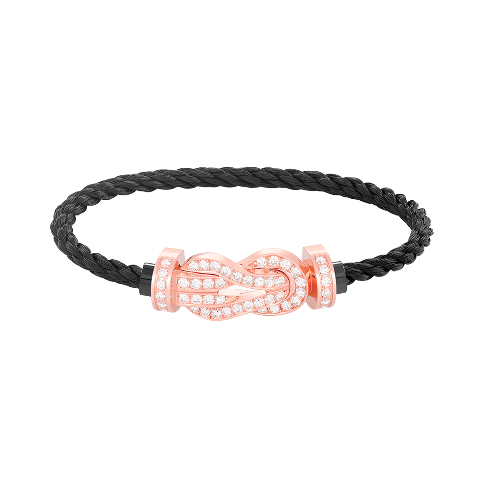 [vivabelle]CHANCE LARGE 8 FIGURE BUCKLE FULL DIAMOND BRACELET ROSE GOLD