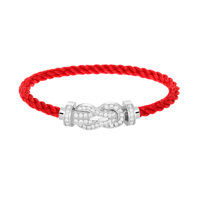 [vivabelle]CHANCE LARGE 8 FIGURE BUCKLE FULL DIAMOND BRACELET SILVER