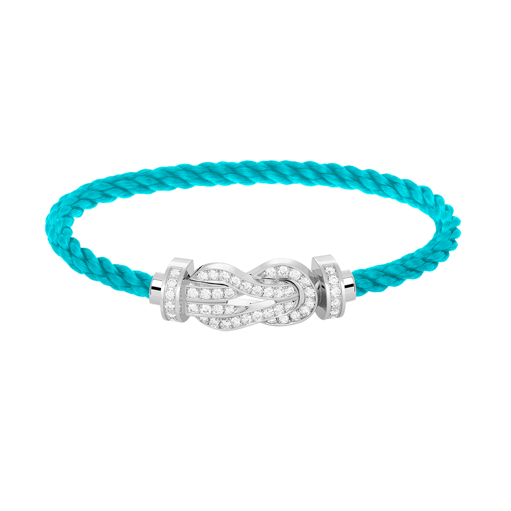 [vivabelle]CHANCE LARGE 8 FIGURE BUCKLE FULL DIAMOND BRACELET SILVER