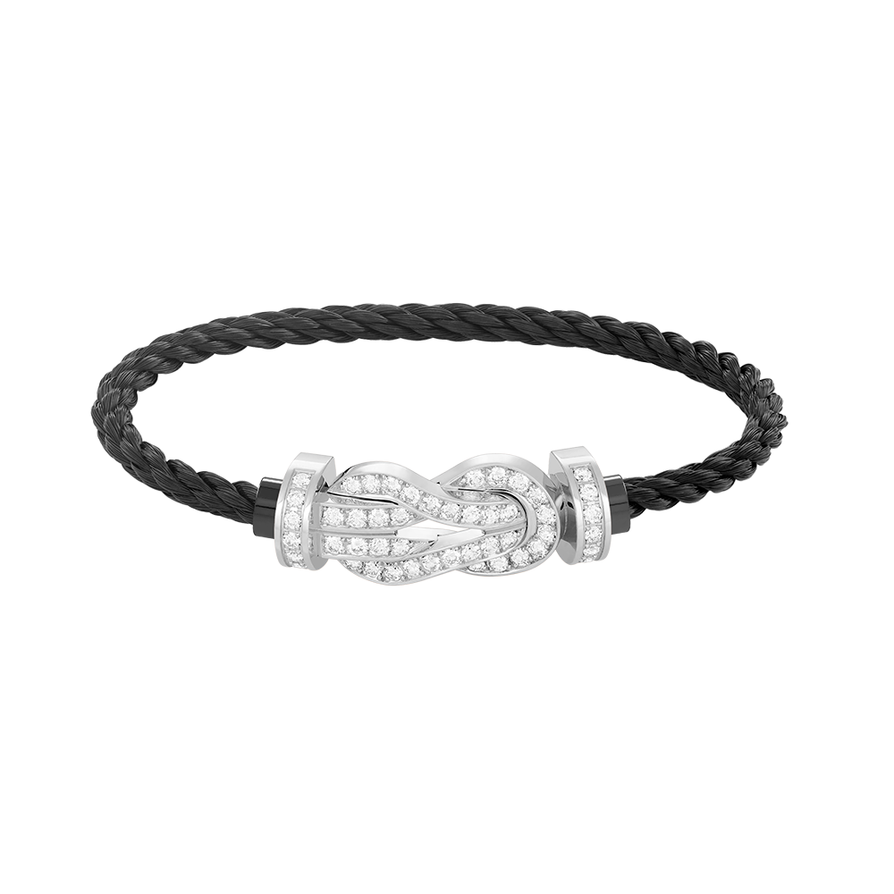 [vivabelle]CHANCE LARGE 8 FIGURE BUCKLE FULL DIAMOND BRACELET SILVER