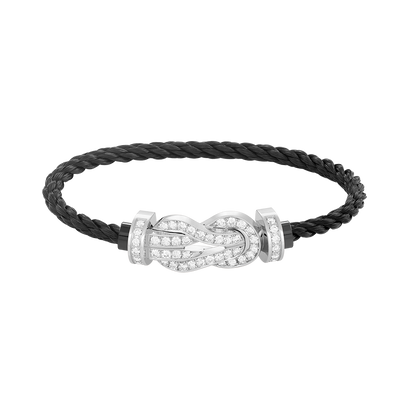 [vivabelle]CHANCE LARGE 8 FIGURE BUCKLE FULL DIAMOND BRACELET SILVER