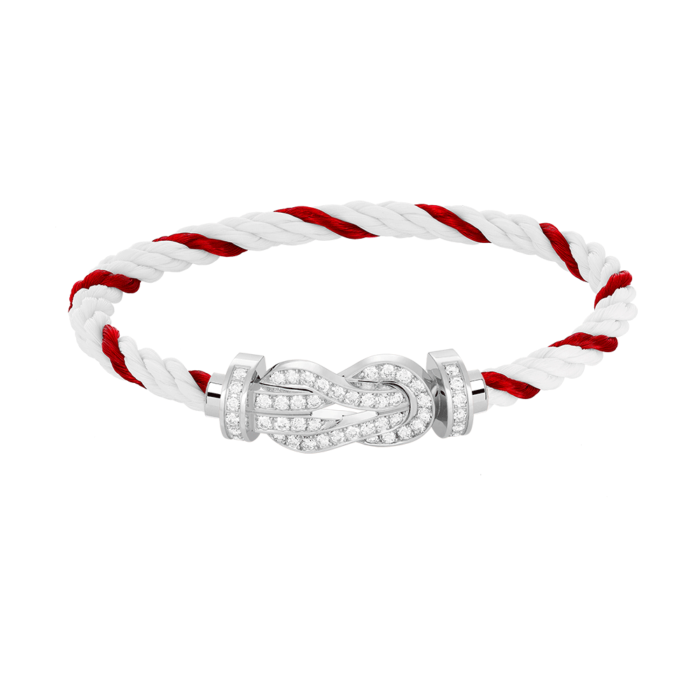 [vivabelle]CHANCE LARGE 8 FIGURE BUCKLE FULL DIAMOND BRACELET SILVER