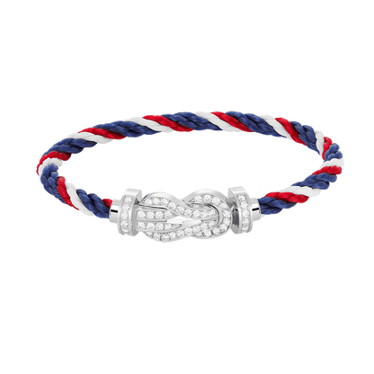 [vivabelle]CHANCE LARGE 8 FIGURE BUCKLE FULL DIAMOND BRACELET SILVER