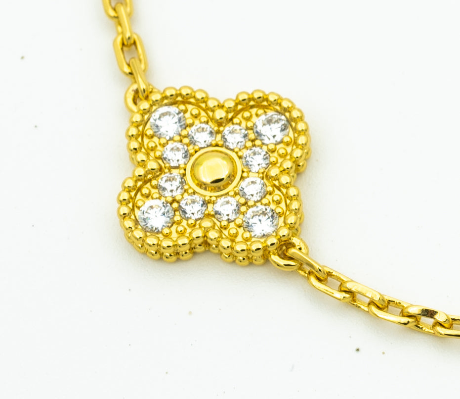 [vivabelle]KLEE-ARMBAND 5 MOTIVE GOLD DIAMANT 