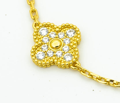 [vivabelle]KLEE-ARMBAND 5 MOTIVE GOLD DIAMANT 