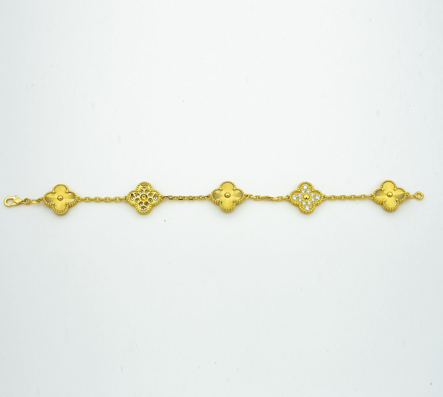 [vivabelle]KLEE-ARMBAND 5 MOTIVE GOLD DIAMANT 