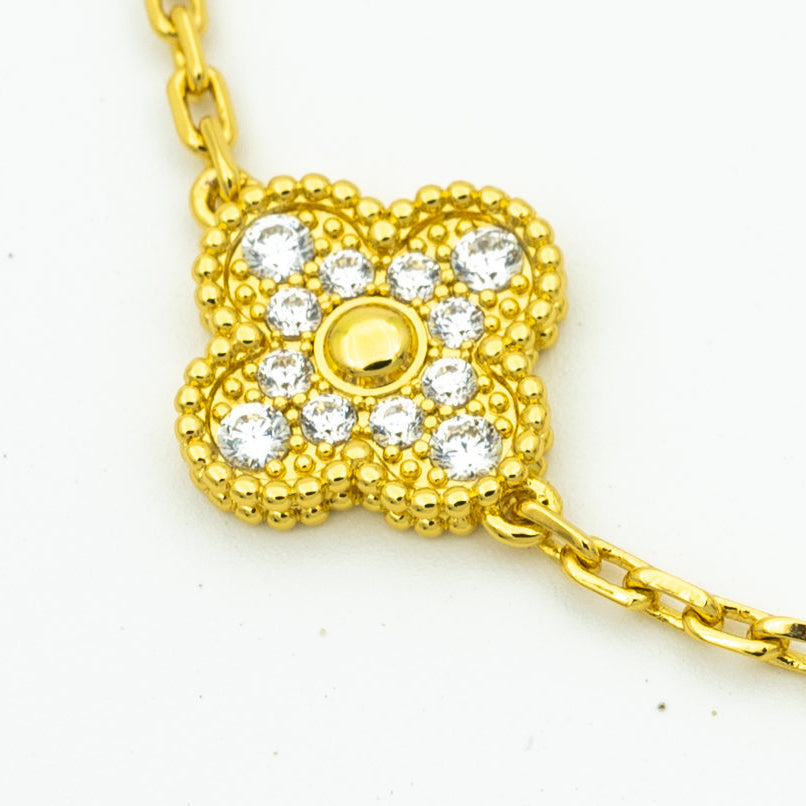 [vivabelle]KLEE-ARMBAND 5 MOTIVE GOLD DIAMANT 