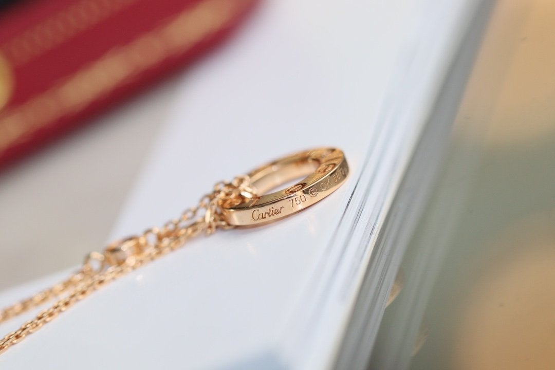 [vivabelle]LOVE HALSKETTE VERSTELLBAR ROSÉGOLD 2 DIAMANTEN 