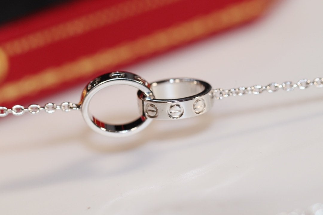 [vivabelle]LOVE HALSKETTE ROTGOLD UND SILBER 