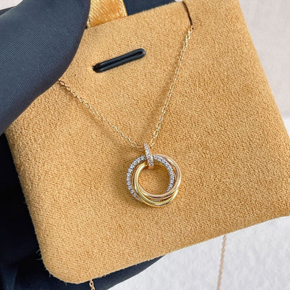 [vivabelle]TRINITY HALSKETTE SILBER GOLD ROTGOLD DIAMANTEN 