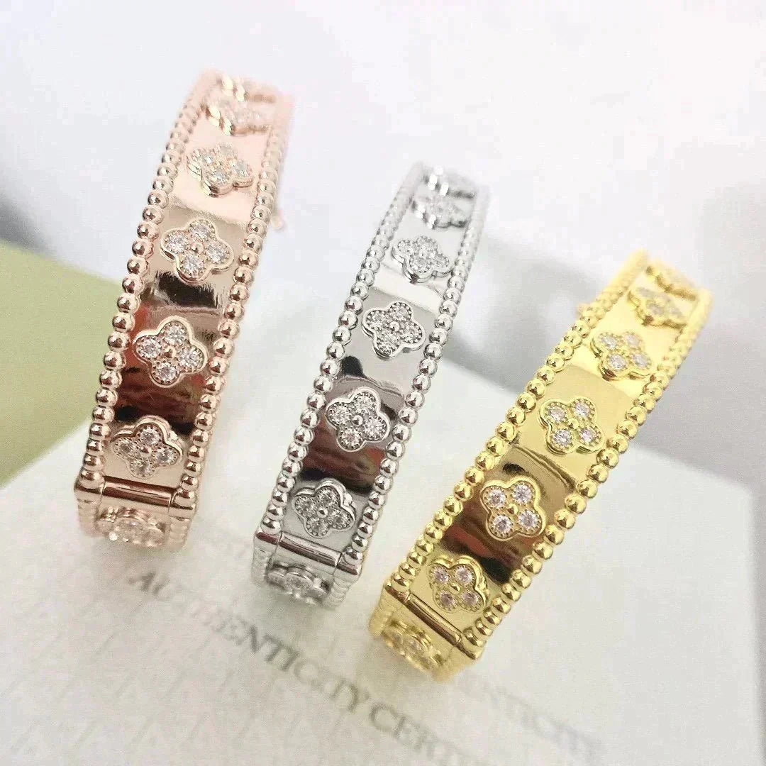 [vivabelle]CLOVER ARMBAND 8MM DIAMANTEN