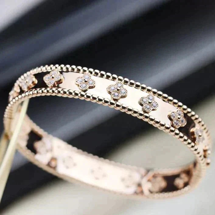 [vivabelle]CLOVER ARMBAND 8MM DIAMANTEN