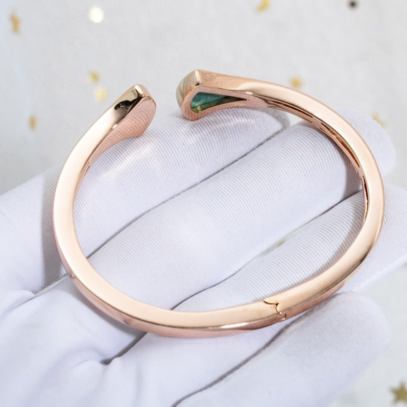 [vivabelle]DREAM BRACELET OPEN MALACHITE PINK GOLD