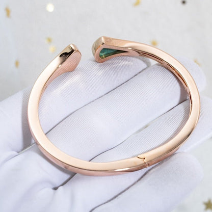 [vivabelle]DREAM BRACELET OPEN MALACHITE PINK GOLD