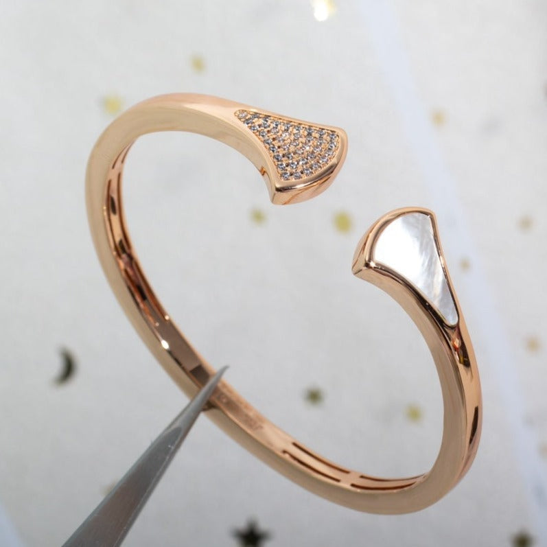 [vivabelle]DREAM BRACELET OPEN PINK GOLD MOP DIAMOND