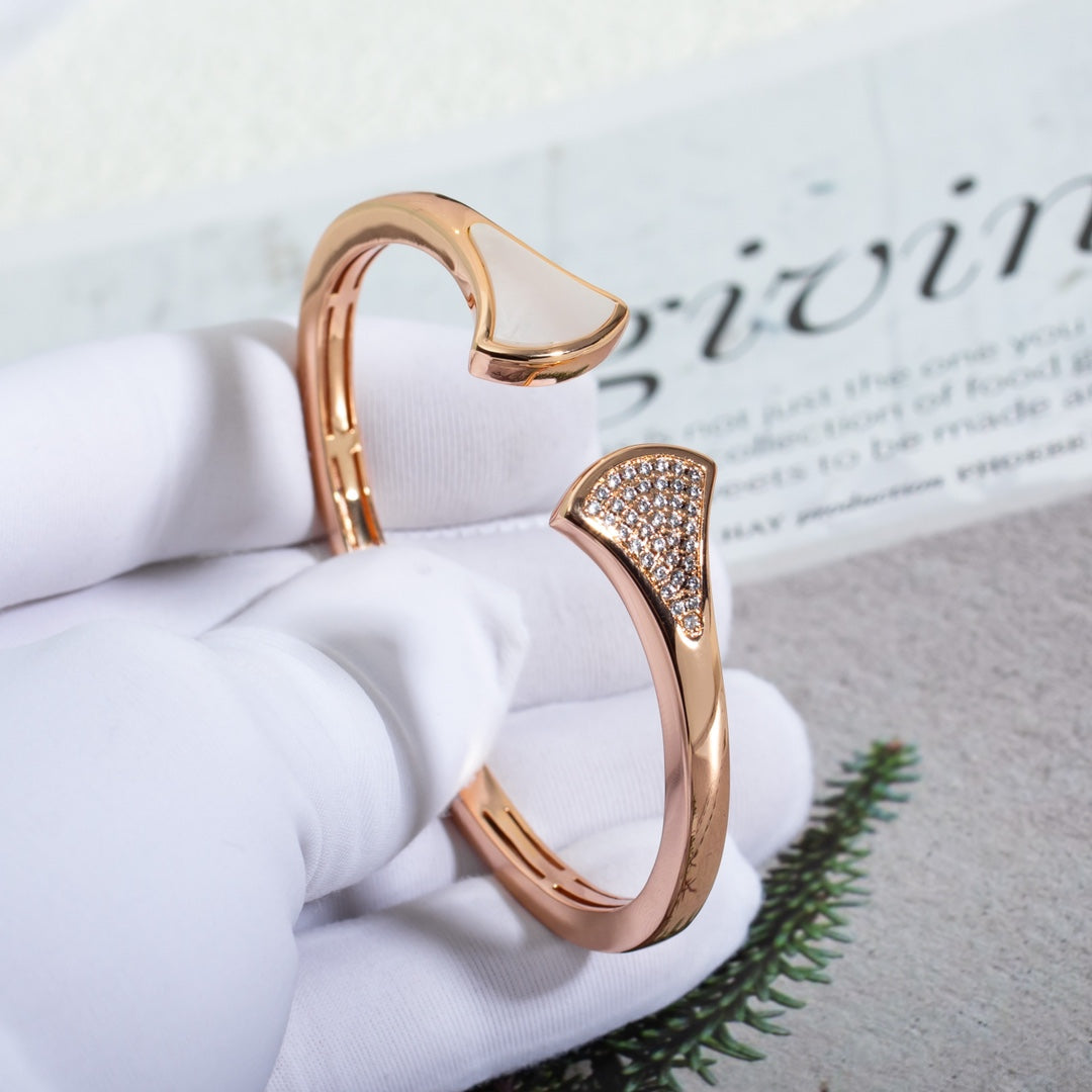 [vivabelle]DREAM BRACELET OPEN PINK GOLD MOP DIAMOND