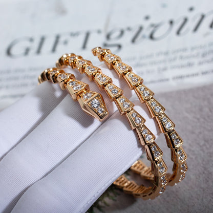[vivabelle]SERPENTI BRACELET PINK GOLD DIAMOND DOUBLE ROW