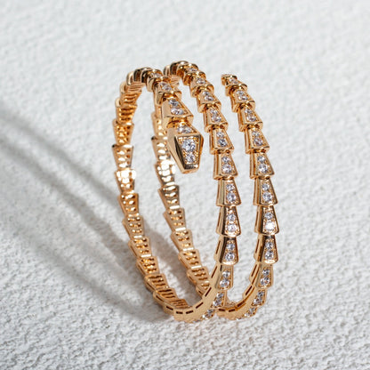[vivabelle]SERPENTI BRACELET PINK GOLD DIAMOND DOUBLE ROW