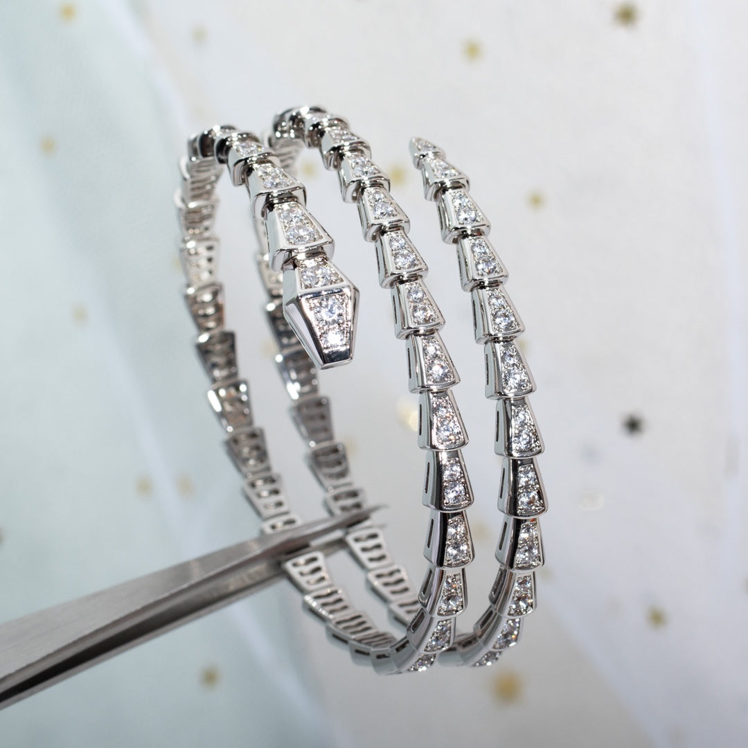 [vivabelle]SERPENTI BRACELET SILVER DIAMOND DOUBLE ROW