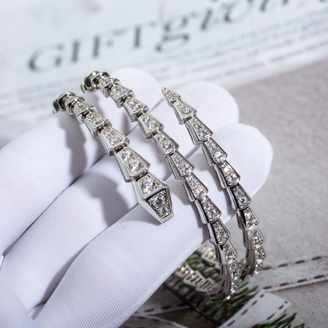 [vivabelle]SERPENTI BRACELET SILVER DIAMOND DOUBLE ROW