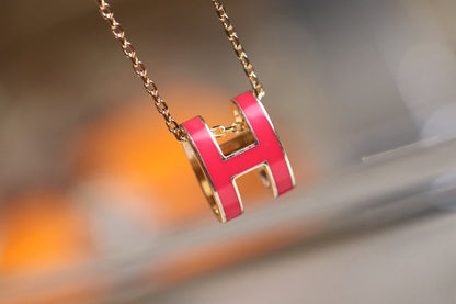 [vivabelle]POP H PEDANT PINK GOLD
