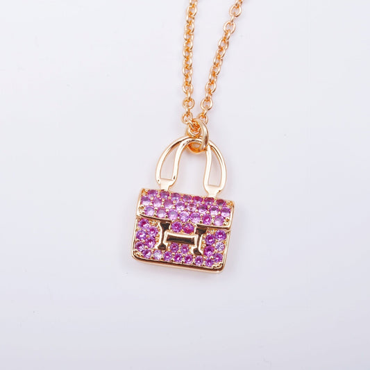 [vivabelle]CONSTANCE PEDANT PURPLE DIAMOND NECKLACE