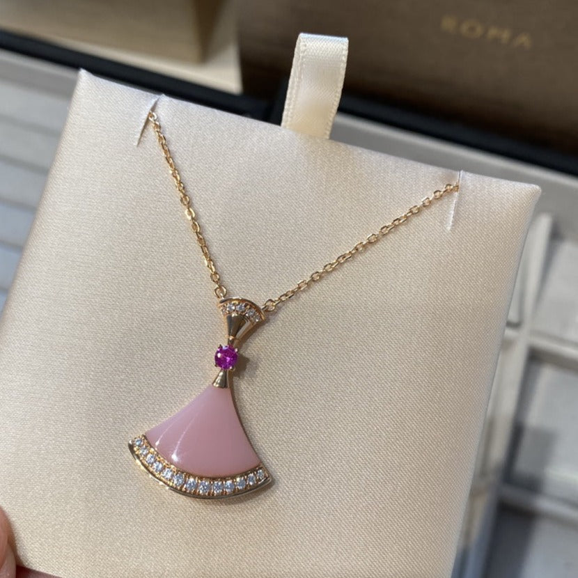 [vivabelle]DREAM NECKLACE PINK OPAL