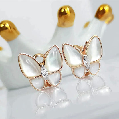 [vivabelle]BUTTERFLY MOP DIAMOND EARRINGS