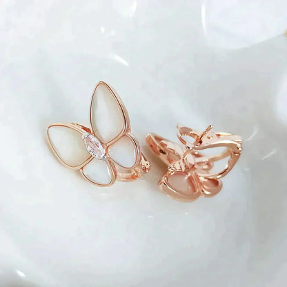 [vivabelle]BUTTERFLY MOP DIAMOND EARRINGS