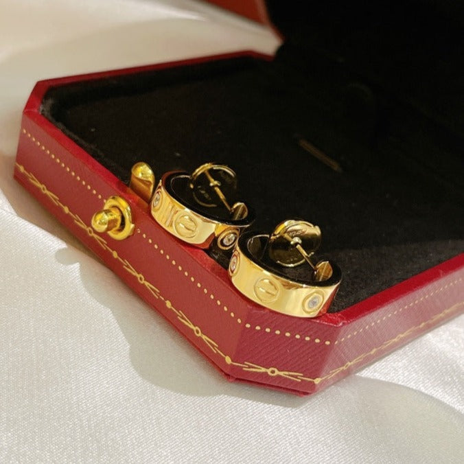 [vivabelle]LIEBE OHRRINGE 5,7MM 2 DIAMANTEN