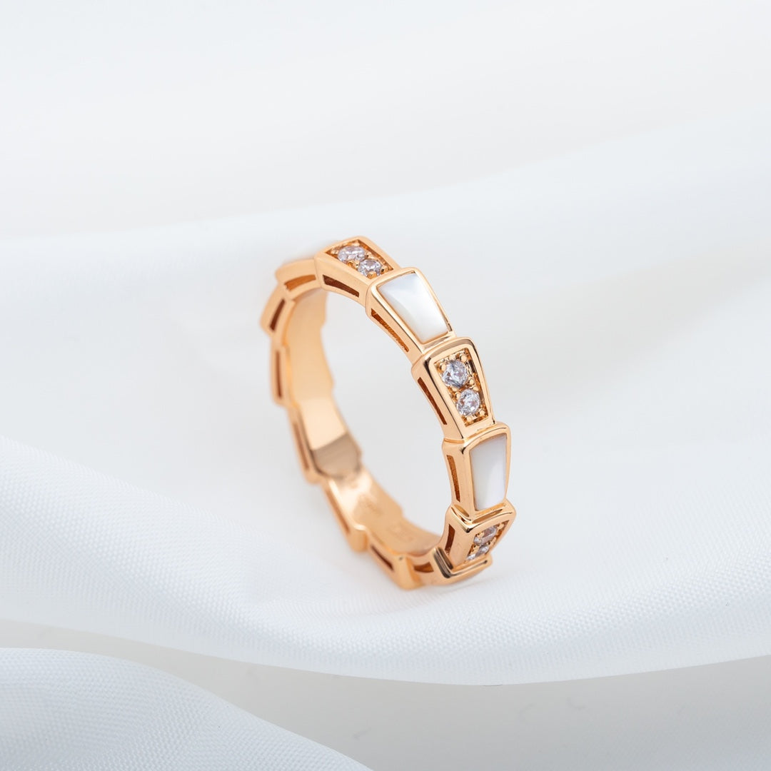 [vivabelle]SERPENTI RING ROTGOLD DIAMANT MOP 3MM