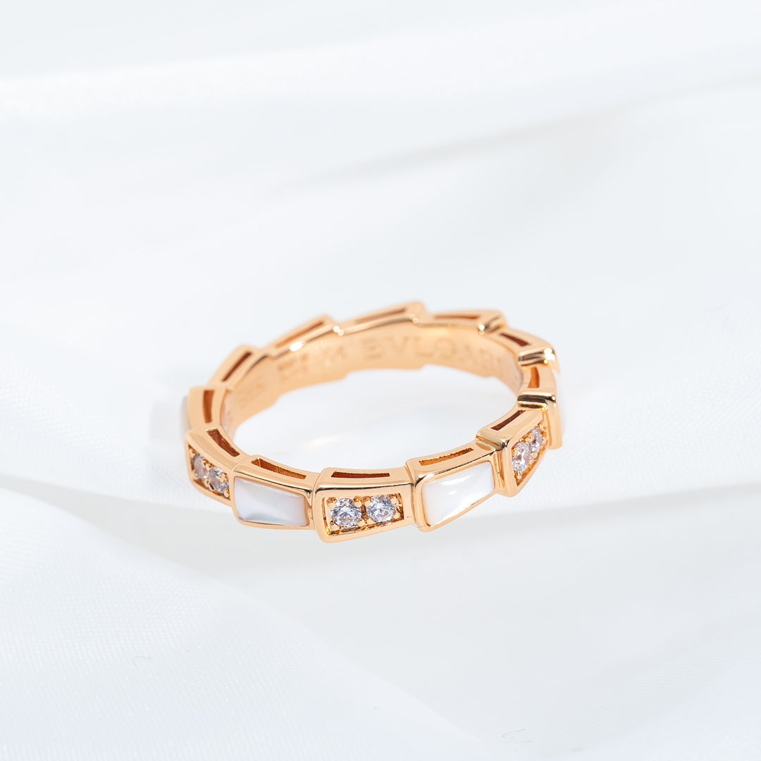 [vivabelle]SERPENTI RING ROTGOLD DIAMANT MOP 3MM